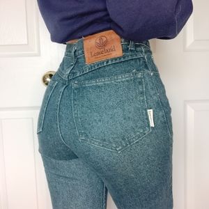 VINTAGE GREEN-WASH HIGH WAIST MOM JEANS